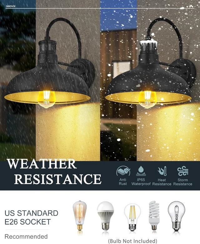 Alt view image 6 of 7 - 12" Motion Sensor Outdoor Wall Light Dusk to Dawn Gooseneck IP65