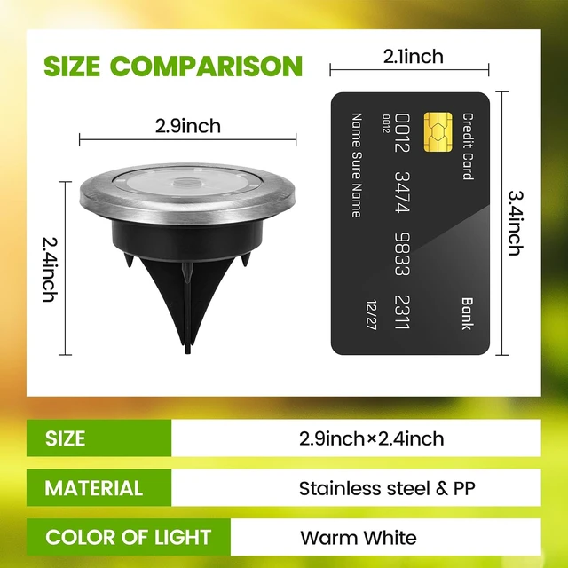 Alt view image 4 of 7 - PATIOWIN 16 Pack Small Solar Ground Lights, Walkway Lights Warm White