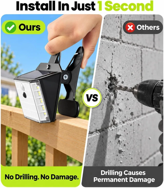 Alt view image 2 of 7 - Clip on Solar Lights Outdoor, Motion Sensor Fence Lights