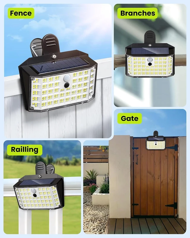 Alt view image 6 of 7 - Clip on Solar Lights Outdoor, Motion Sensor Fence Lights