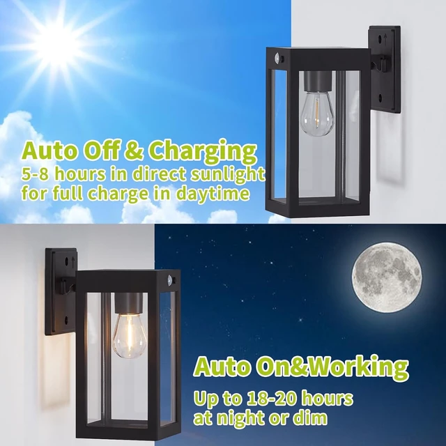 Alt view image 5 of 7 - Solar Outdoor Wall Lights Dusk to Dawn 2 Pack