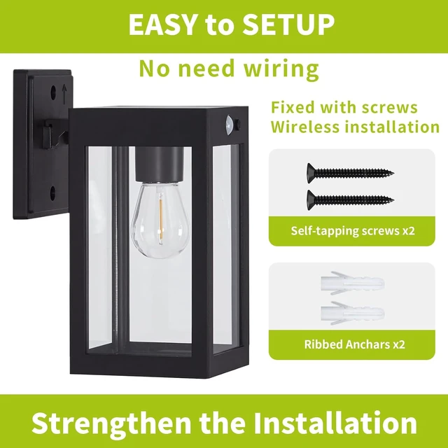 Alt view image 7 of 7 - Solar Outdoor Wall Lights Dusk to Dawn 2 Pack