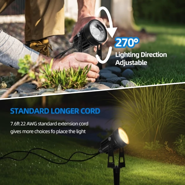 Alt view image 5 of 7 - All-in-One Low Voltage Landscape Lighting, Dusk to Dawn Transformer Timer, Waterproof Spotlights, Dimmable LED Outdoor Landscaping Lights Kit for Yard Backyard Tree House 24V Warm White 4 Pack