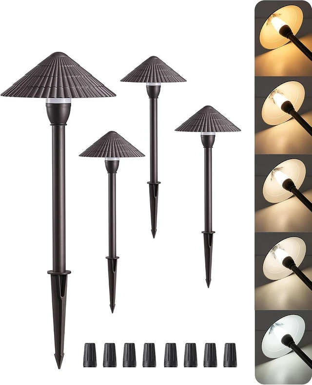 Main image of EDISHINE Low Voltage Landscape Lighting, LED 5CCT Pathway Lights 4 Pack