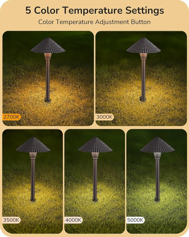 Alt view image 2 of 7 - EDISHINE Low Voltage Landscape Lighting, LED 5CCT Pathway Lights 4 Pack