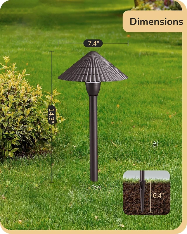 Alt view image 7 of 7 - EDISHINE Low Voltage Landscape Lighting, LED 5CCT Pathway Lights 4 Pack
