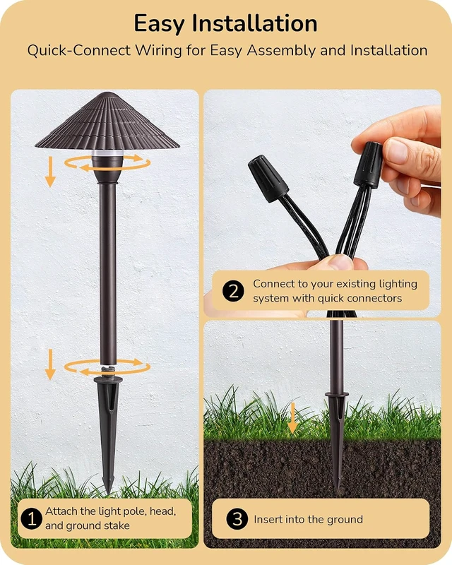 Alt view image 6 of 7 - EDISHINE Low Voltage Landscape Lighting, LED 5CCT Pathway Lights 4 Pack