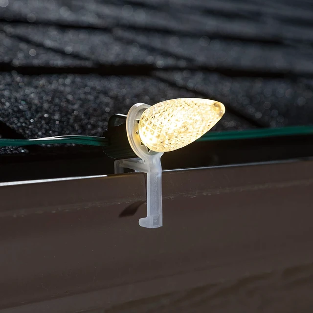 Alt view image 4 of 5 - HLO Lighting V2 Christmas Light Clips - C9 & Shingle/Gutter Clips for E17 Sockets - Durable Pack of 100