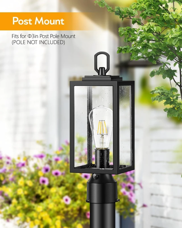 Alt view image 5 of 7 - VIANIS Dusk to Dawn Outdoor Post Lighting Hardwired 120V, Anti-Rust, 2-Pack