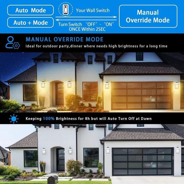 Alt view image 4 of 6 - Motion Sensor Outdoor Lights, White Exterior Wall Lantern
