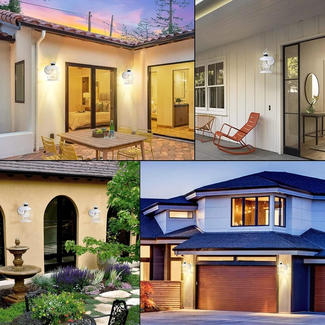 Alt view image 6 of 6 - Motion Sensor Outdoor Lights, White Exterior Wall Lantern