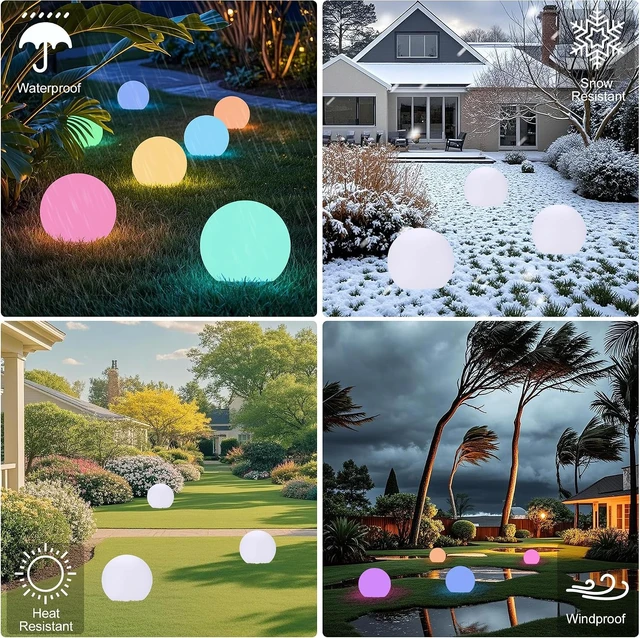 Alt view image 5 of 7 - shumi Solar Globe Lights Outdoor, 10-Inch Solar Ball Lights for Outside