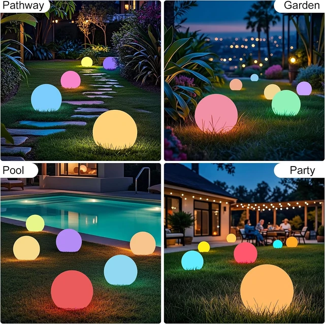 Alt view image 6 of 7 - shumi Solar Globe Lights Outdoor, 10-Inch Solar Ball Lights for Outside