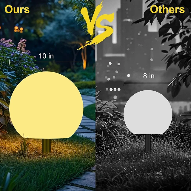Alt view image 7 of 7 - shumi Solar Globe Lights Outdoor, 10-Inch Solar Ball Lights for Outside