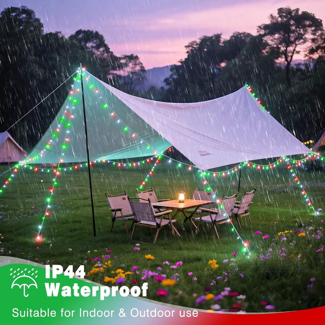 Alt view image 5 of 7 - 100FT 300 LED Outdoor String Lights, Red White and Green Christmas Lights
