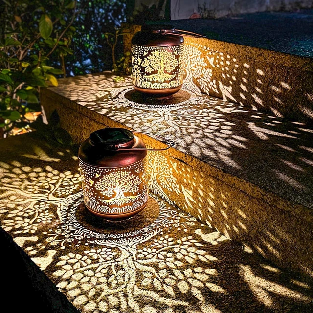 Alt view image 5 of 7 - Tree of Life Solar Lanterns Outdoor Waterproof Hanging Solar Lights Big Tree Gifts for Women Men Metal Decorative LED Lanterns for Yard, Patio, Lawn, Tabletop, Pathway, Landscape, Garden Decor