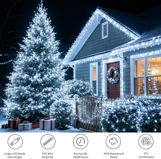 Alt view image 3 of 7 - LJLNION 1000 LED Fairy String Lights, 328FT Long Outdoor Christmas Lights