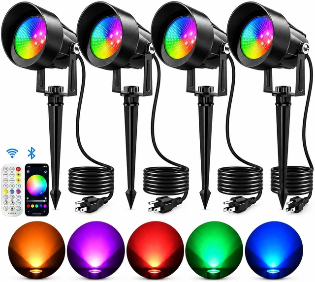 Main image of RGBW Halloween Spotlights Outdoor with APP & Remote Control, 4 Pack