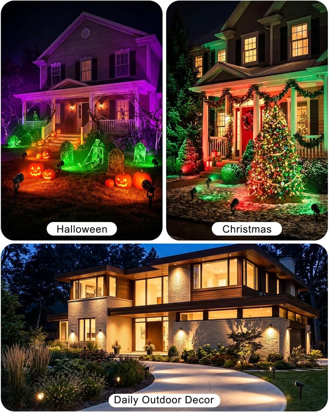 Alt view image 6 of 7 - RGBW Halloween Spotlights Outdoor with APP & Remote Control, 4 Pack