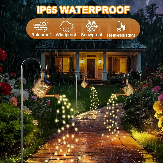 Alt view image 5 of 7 - 2Pack Solar Watering Can Lights, Solar Light Outdoor Decorative, Warm White