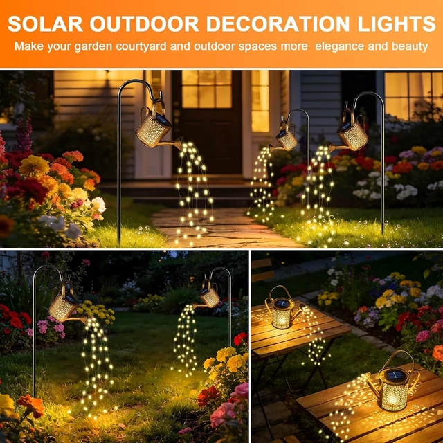 Alt view image 2 of 7 - 2Pack Solar Watering Can Lights, Solar Light Outdoor Decorative, Warm White