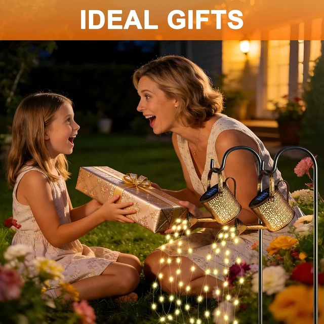 Alt view image 6 of 7 - 2Pack Solar Watering Can Lights, Solar Light Outdoor Decorative, Warm White