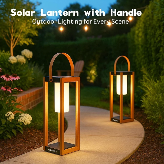 Alt view image 7 of 7 - EcoGreen Solar Lanterns Outdoor Waterproof, Solar Lights for Yard (Large)