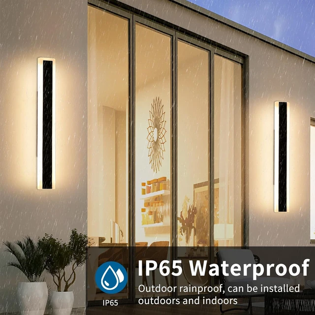 Alt view image 3 of 7 - 2 Pack 23.6inch Outdoor Wall Light, Black, 24W, IP65 Waterproof