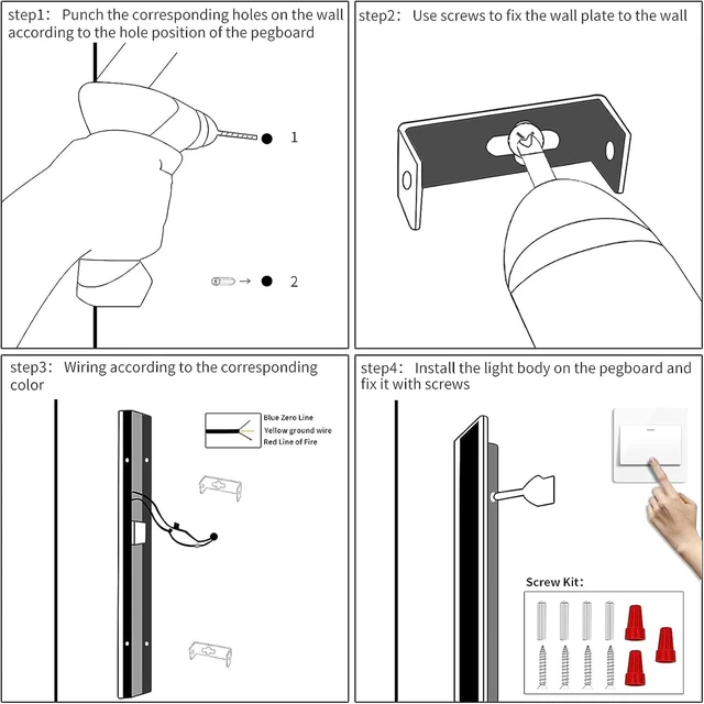 Alt view image 6 of 7 - 2 Pack 23.6inch Outdoor Wall Light, Black, 24W, IP65 Waterproof
