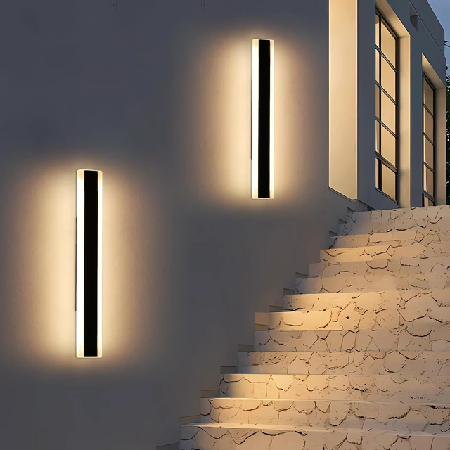 Alt view image 7 of 7 - 2 Pack 23.6inch Outdoor Wall Light, Black, 24W, IP65 Waterproof