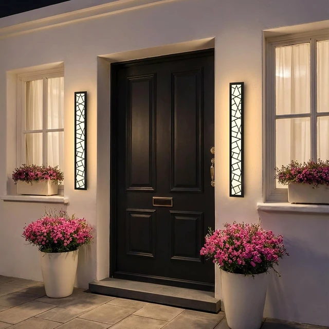 Alt view image 7 of 7 - Outdoor Wall Lights 31.5inch Modern Outdoor Wall Sconce LED Long Wall Sconces Black Front Porch Light Waterproof Led Wall Light IP67 3000K Exterior Lighting Fixtures