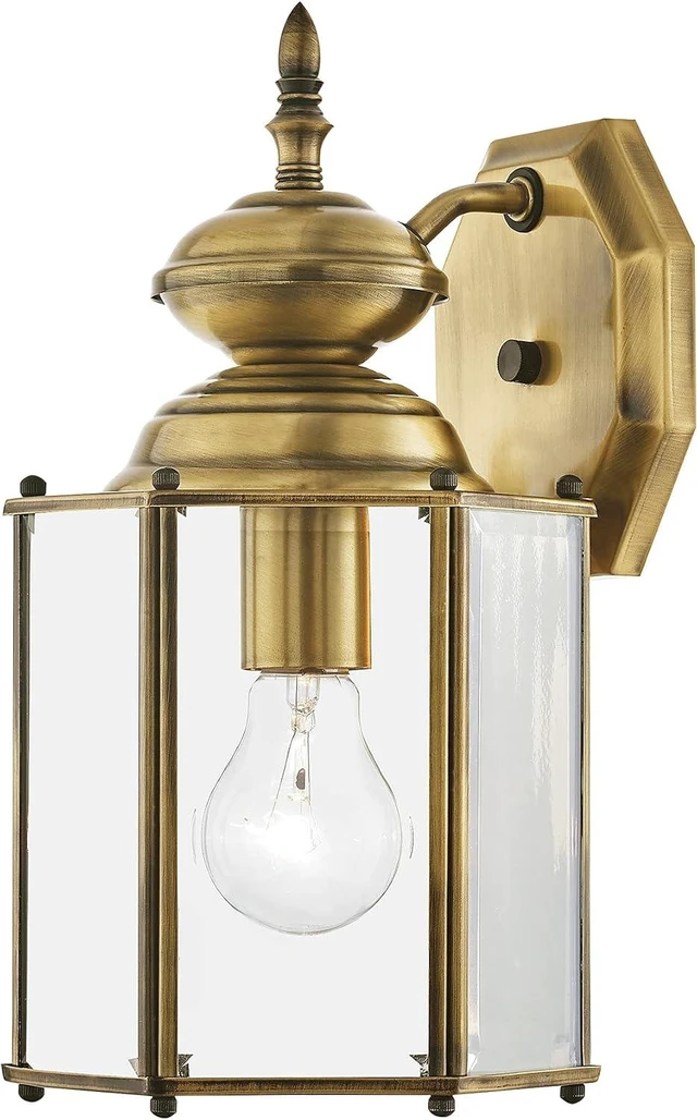 Main image of Livex Lighting 2007-01 Outdoor Wall Lantern, Antique Brass