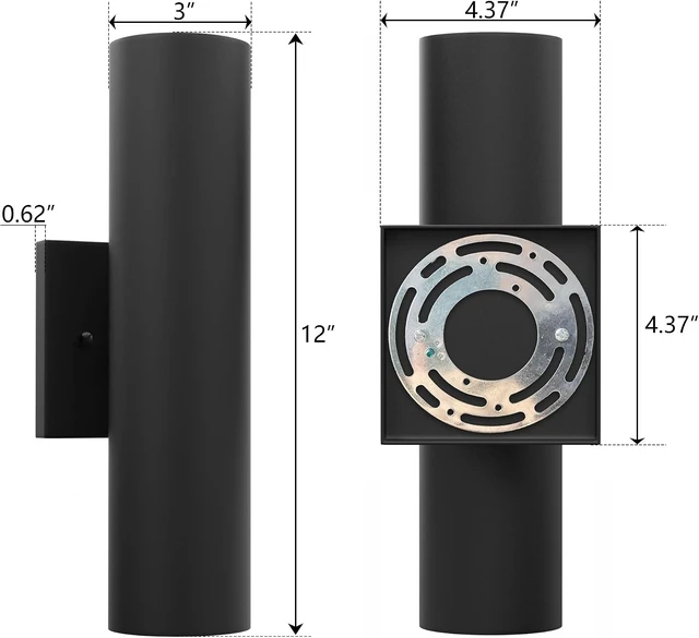 Alt view image 4 of 7 - 12in Aluminum Up and Down LED Porch Light Super Bright 3000K, 2P