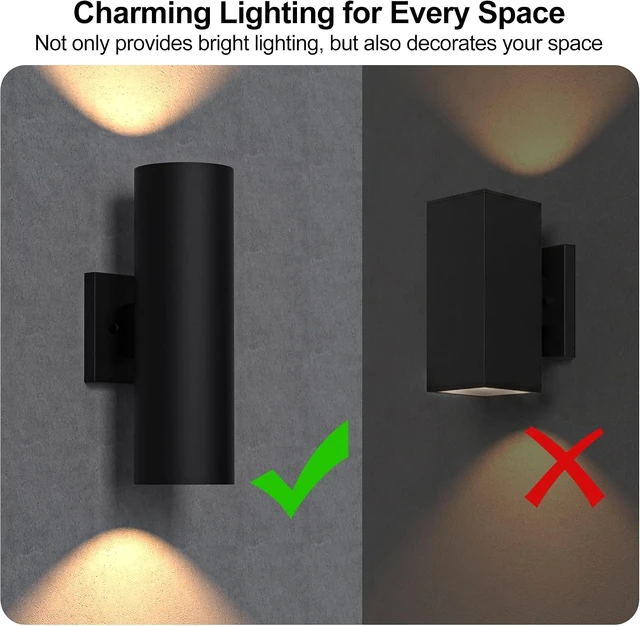 Alt view image 6 of 7 - 12in Aluminum Up and Down LED Porch Light Super Bright 3000K, 2P