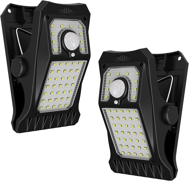 Main image of Tryme 45LEDs Solar Lights Outdoor Clip Motion Sensor Lights 3 Modes 3 Mounting Ways IP65 Waterproof Security Light for Chain Link Fence Camping Gate (2 Pack)