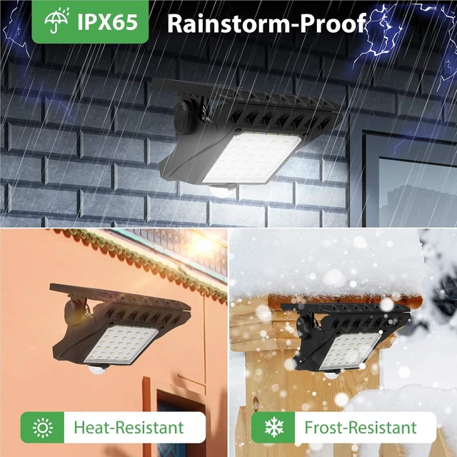 Alt view image 6 of 7 - Tryme 45LEDs Solar Lights Outdoor Clip Motion Sensor Lights 3 Modes 3 Mounting Ways IP65 Waterproof Security Light for Chain Link Fence Camping Gate (2 Pack)