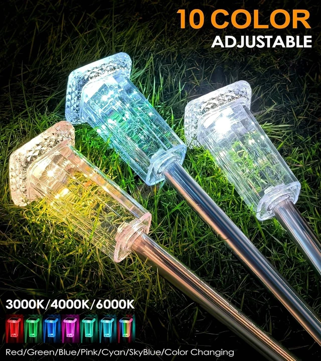 Alt view image 2 of 7 - DenicMic Pathway Solar Lights Outdoor Waterproof 8 Pack Halloween Decor