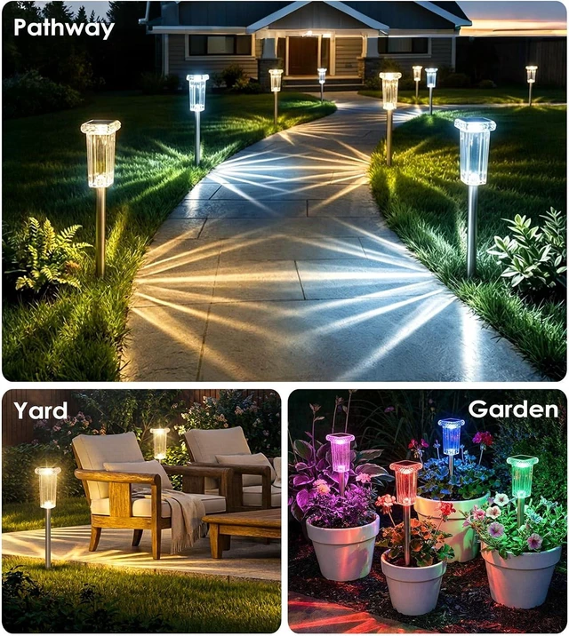 Alt view image 3 of 7 - DenicMic Pathway Solar Lights Outdoor Waterproof 8 Pack Halloween Decor