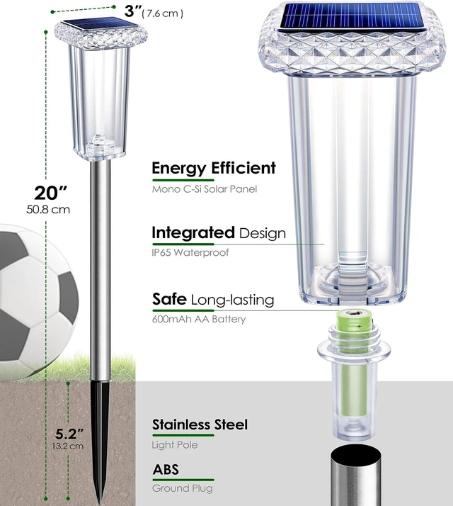 Alt view image 5 of 7 - DenicMic Pathway Solar Lights Outdoor Waterproof 8 Pack Halloween Decor