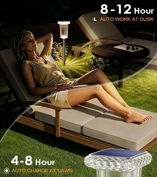 Alt view image 6 of 7 - DenicMic Pathway Solar Lights Outdoor Waterproof 8 Pack Halloween Decor
