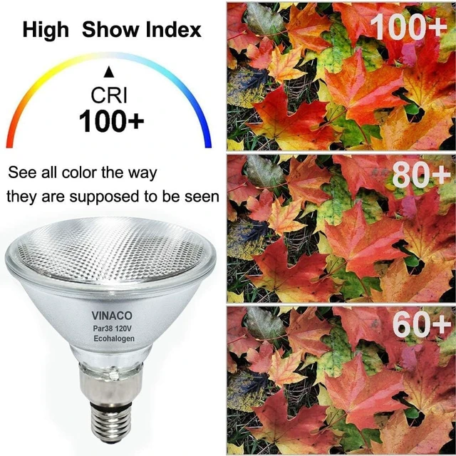 Alt view image 5 of 7 - Vinaco PAR38 Halogen Flood Light Bulbs 80W 120V 2800K Warm White
