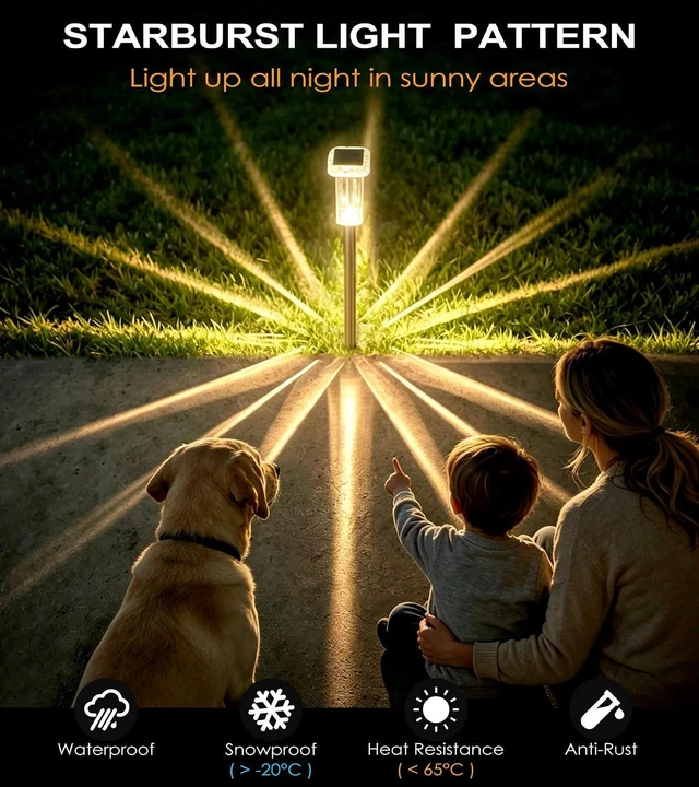 Alt view image 7 of 7 - DenicMic Pathway Solar Lights Outdoor Waterproof 8 Pack Halloween Decor