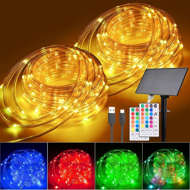 Main image of Solar Rope Lights Outdoor Waterproof 99Ft 300 LED String Light