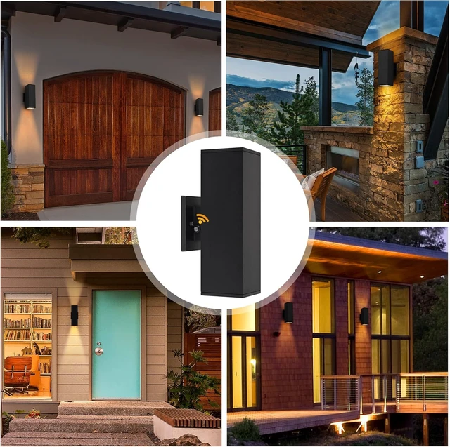 Alt view image 7 of 7 - Dusk to Dawn Outdoor Wall Lights, 2 Pack Waterproof Exterior Lighting Fixtures, Up Down Porch Lights Outdoor Lights for House Porch Patio, ETL Listed