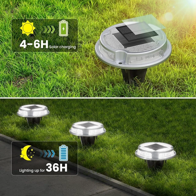 Alt view image 3 of 7 - VOLISUN Solar Driveway Deck Dock Marine Lights 2 Colors Modes,12 Pack