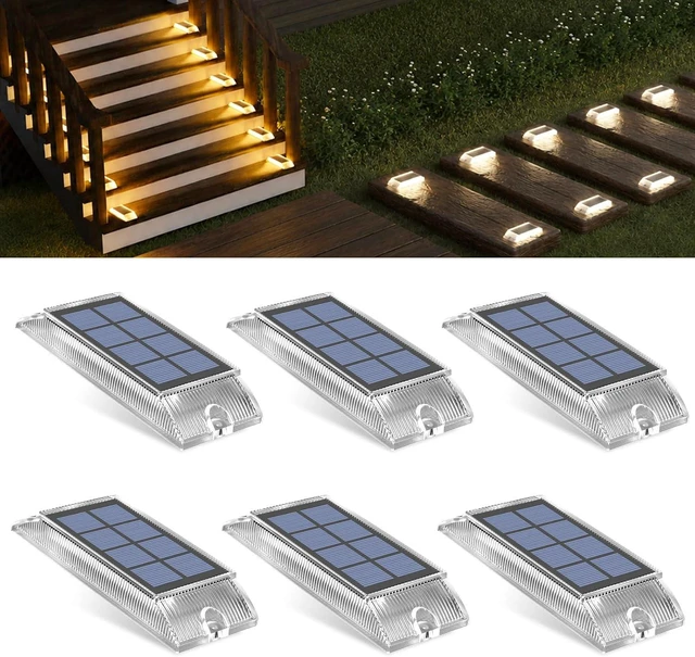 Main image of Solar Step Lights Outdoor, 2 Colors in 1 Drive-Over Solar Walkway Lights