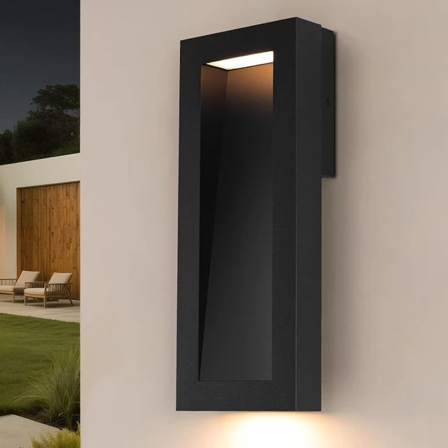 Main image of Yisuro Modern Outdoor Wall Light with LED, Exterior Lighting Fixtures 3000K Integrated, Matte Black Outside Wall Mount Lights for House Front Door Porch Garage Patio.Bulb Included.