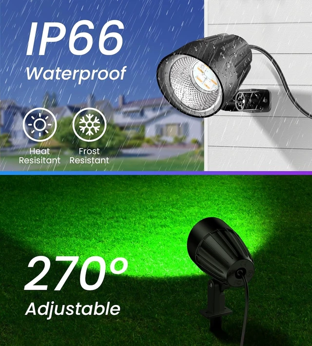 Alt view image 5 of 7 - MEIKEE 15W RGB Landscape Lights 120V Outdoor Spotlights with Remote