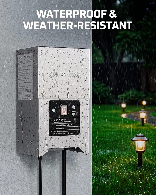Alt view image 6 of 7 - DEWENWILS 300W Low Voltage Landscape Transformer with Photocell