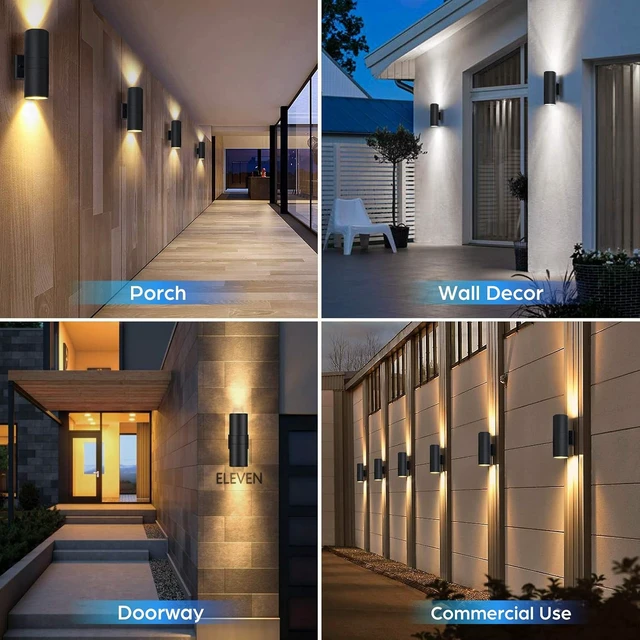 Alt view image 7 of 7 - Modern Dusk to Dawn Outdoor Wall Lights, Exterior Light Fixtures Wall Mount